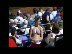 A worthy stacked white BBC slut in bikini at the baseball game